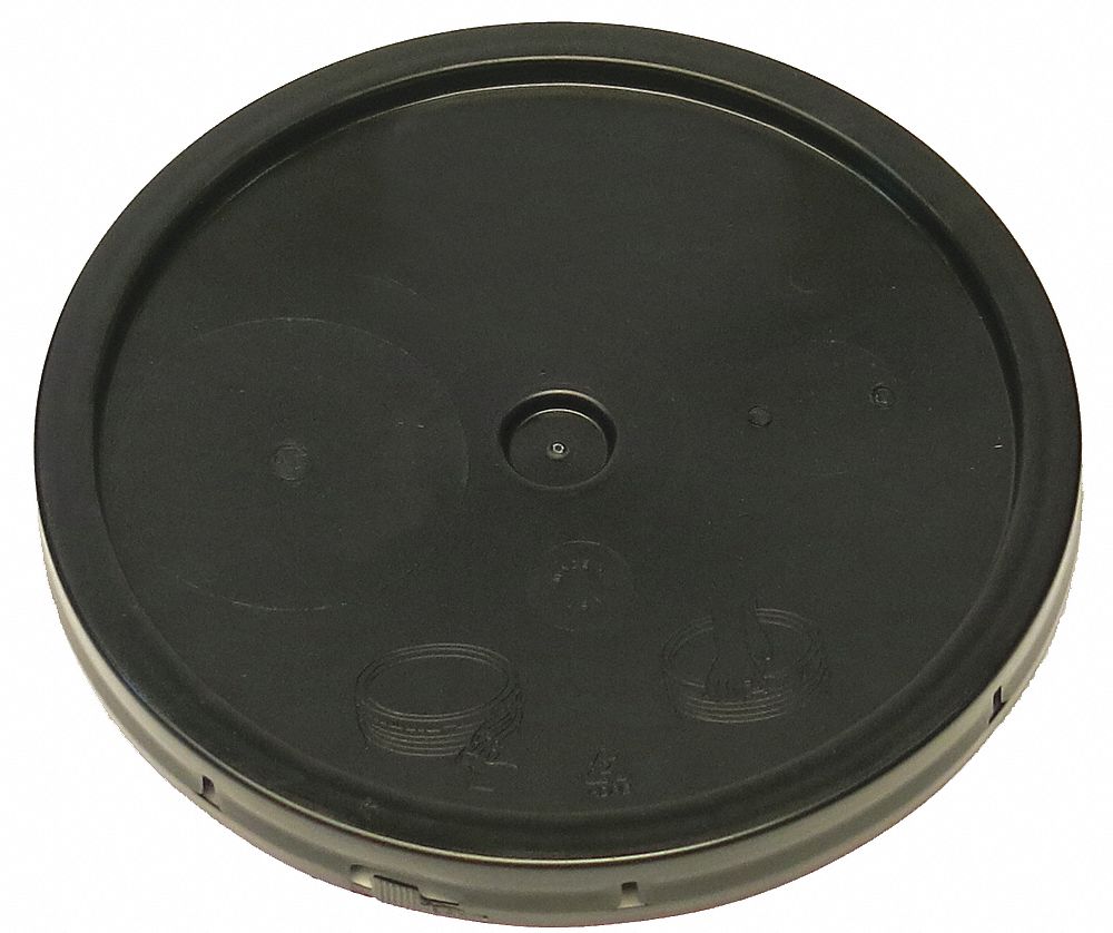 PAIL LID,BLACK,TEAR TAB,1-3/16 IN. H