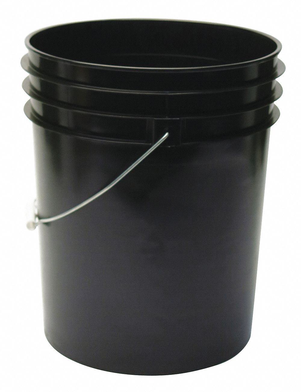 PAIL,5.0 GAL.,PLASTIC HANDLE,BLACK