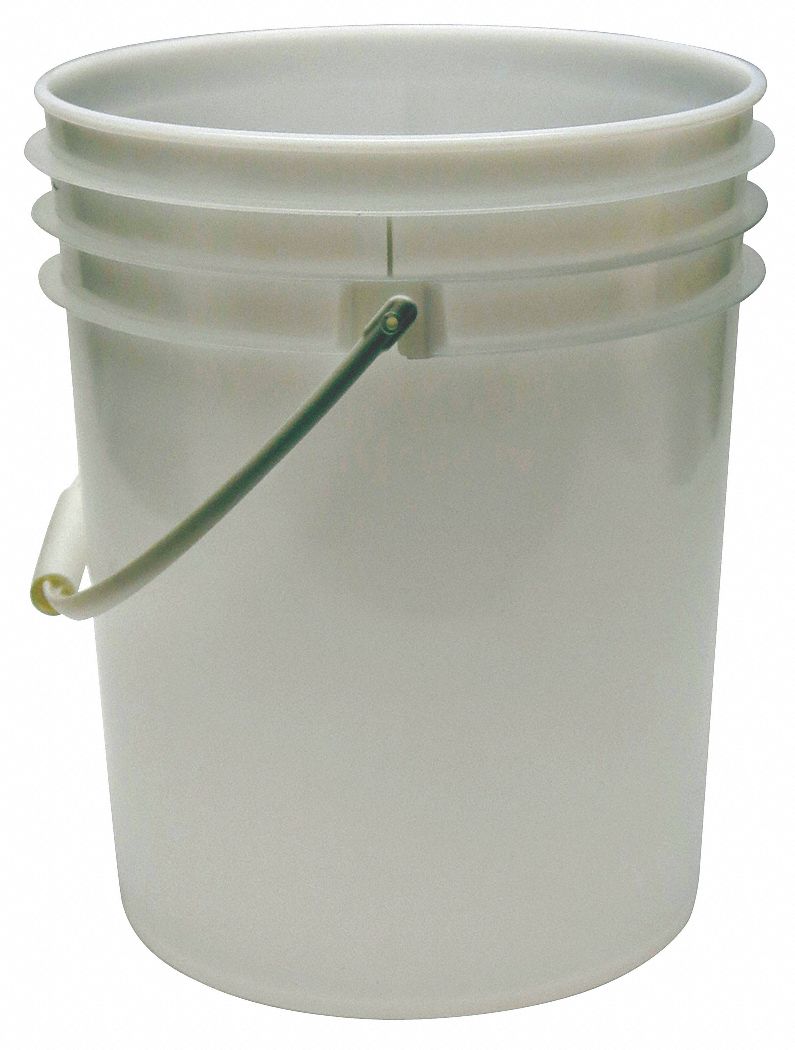 PAIL,5.0 GAL.,PLASTIC HANDLE,NATURAL