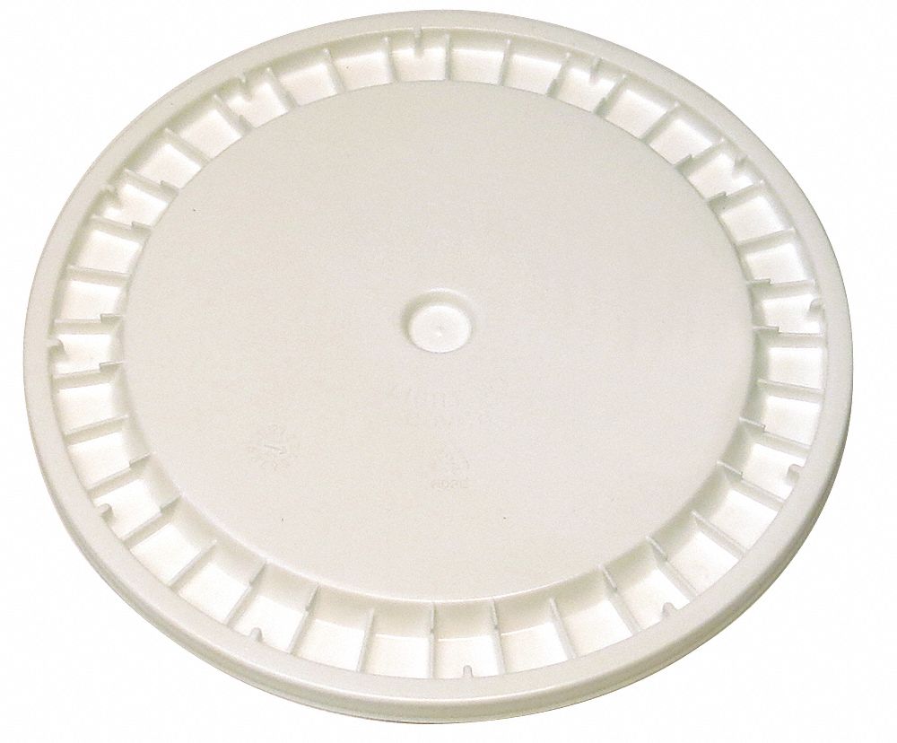 PLASTIC PAIL LID,WHITE,SNAP,12-3/16"H