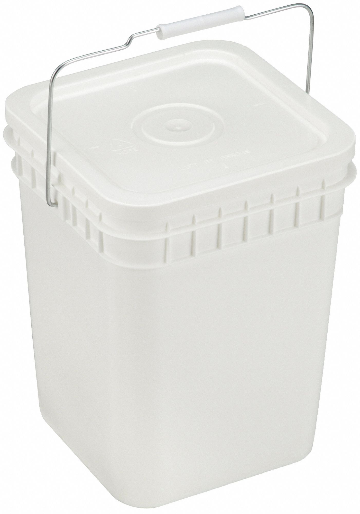 Diamond Square Pail, 4 Gal, White, Industrial Container P316