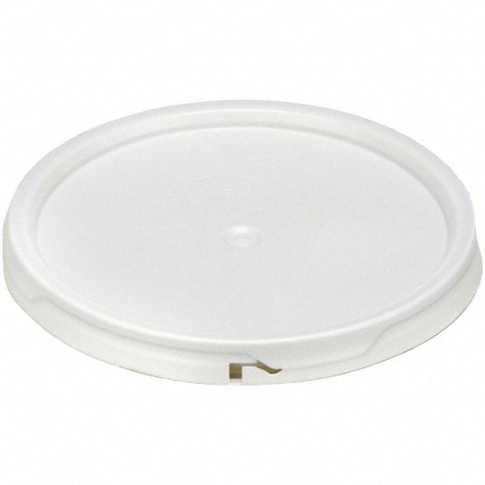 1 Gallon Plastic Bucket, Open Head, Tear Tab Lid - White