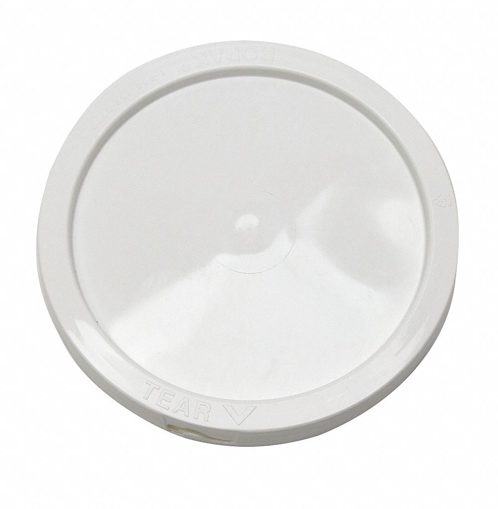 PLASTIC PAIL LID,WHITE,SNAP,3/4 IN. H