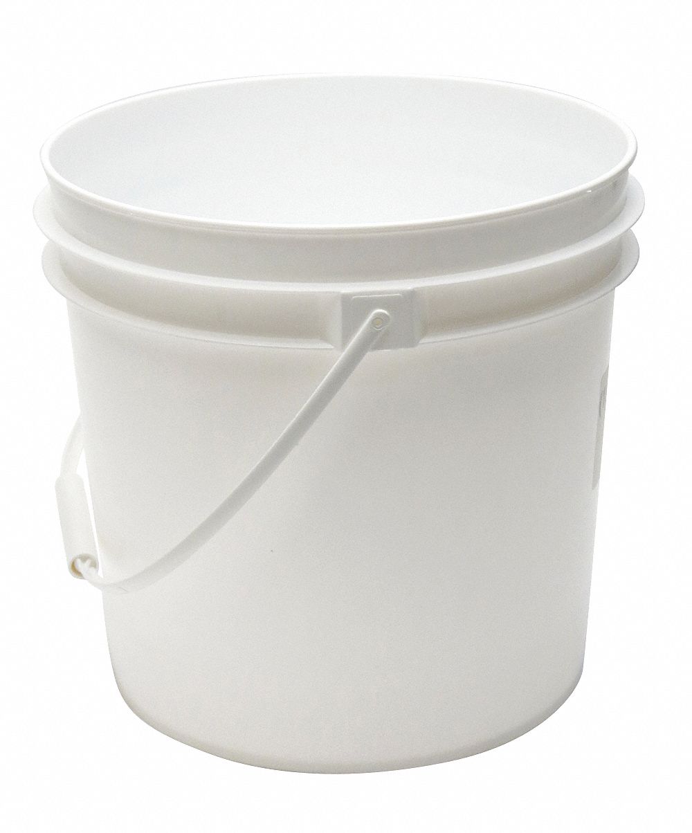 APPROVED VENDOR PAIL,2.0 GAL.,PLASTIC HANDLE,WHITE - Storage Pails and ...