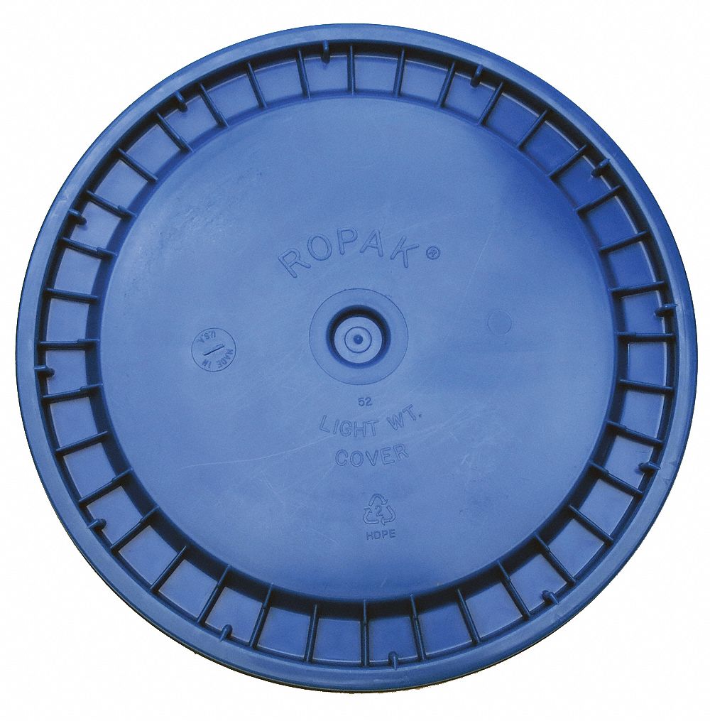 PLASTIC PAIL LID,BLUE,SNAP,1-3/16 IN. H