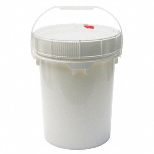 1 GALLON PLASTIC PAIL WITH WHITE SCREW TOP LID - WHITE