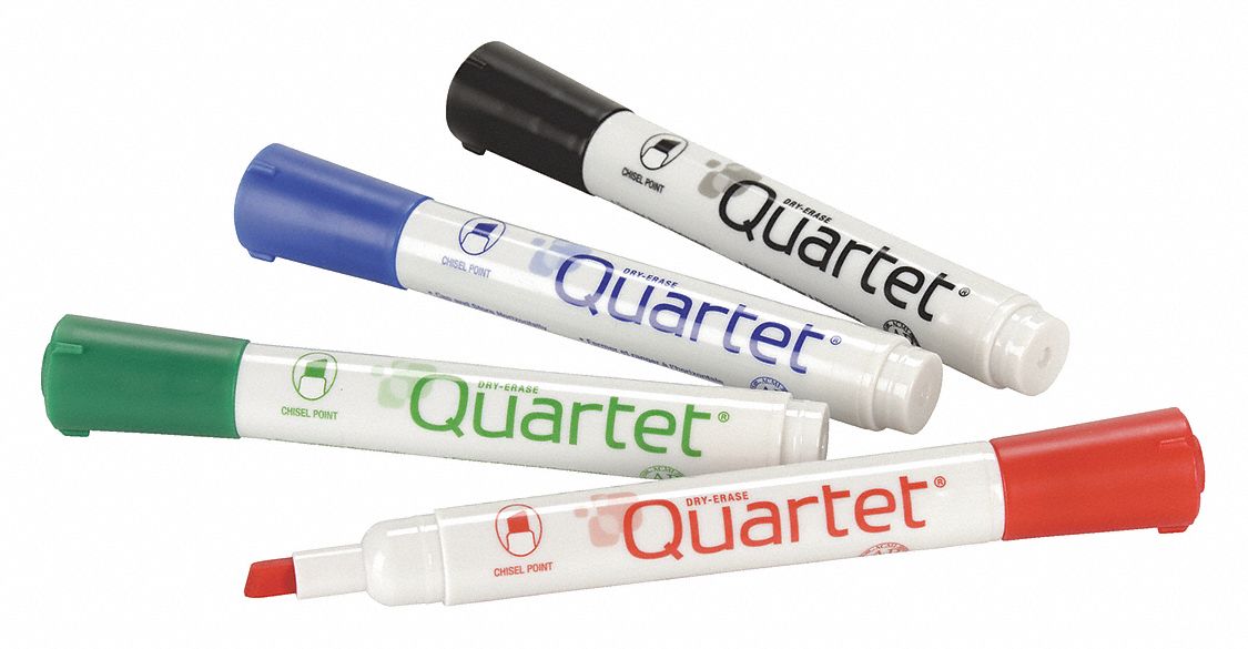 QUARTET Dry Erase Markers, Chisel, Marker Cap Capped, Barrel Type