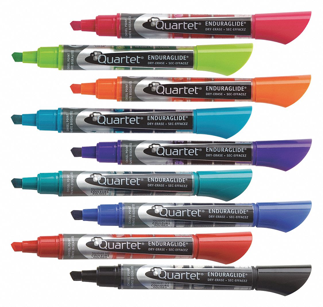 Quartet EnduraGlide Dry Erase Marker Chisel Tip Assorted Colors 12/Set