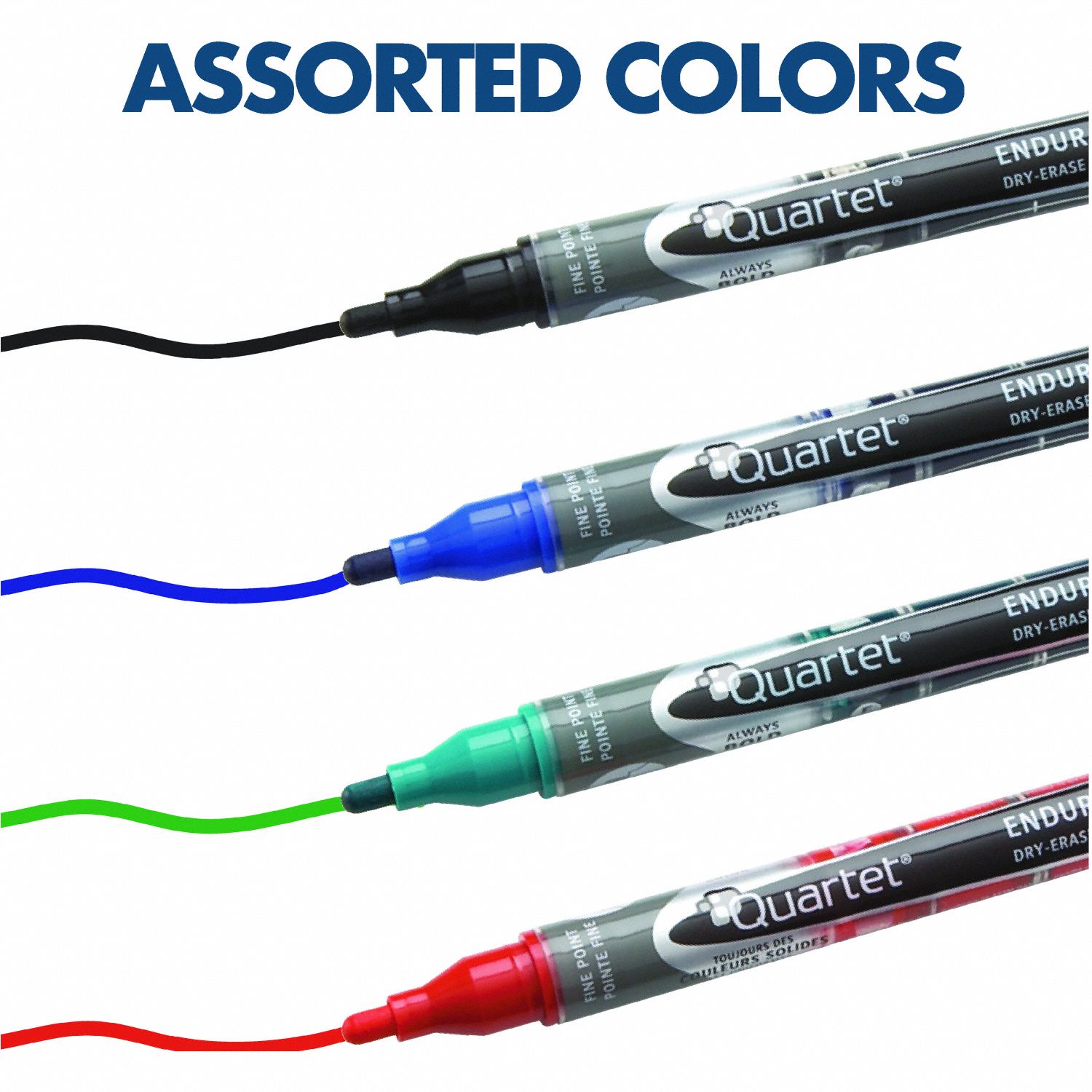 QUARTET Dry Erase Markers Fine, Capped, Assorted, Original, Low Odor