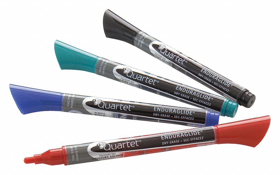 QUARTET Dry Erase Markers, Fine, Marker Cap Capped, Barrel Type