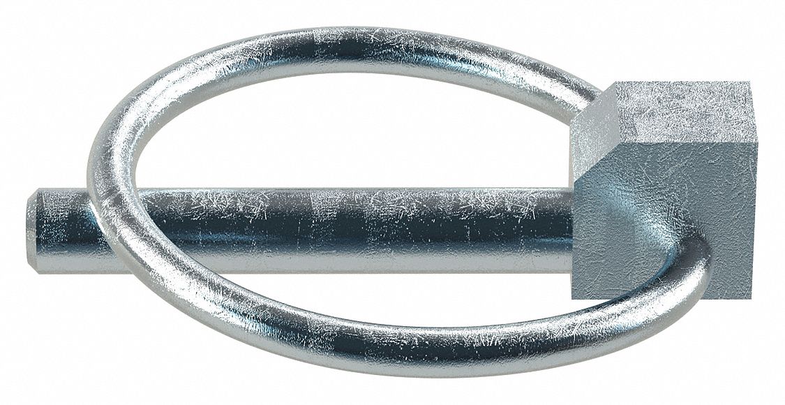 Lynch Pin, 1/4in dia, 1 1/4in L, PK5: Inch, 1 1/4 in Usable Lg, 1/4 in Shank Dia, With Chain, Steel