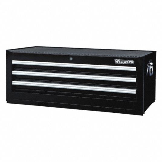 WESTWARD Intermediate Chest: Powder Coated Black, 42 in W x 19 in D x 16 in  H, Black, 3 Drawers