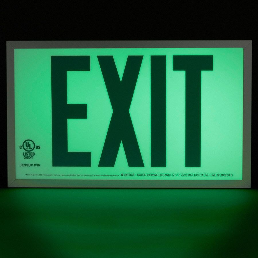 GRAINGER APPROVED Exit Sign, 7 1/2 in x 13 in, Plastic 49EV35