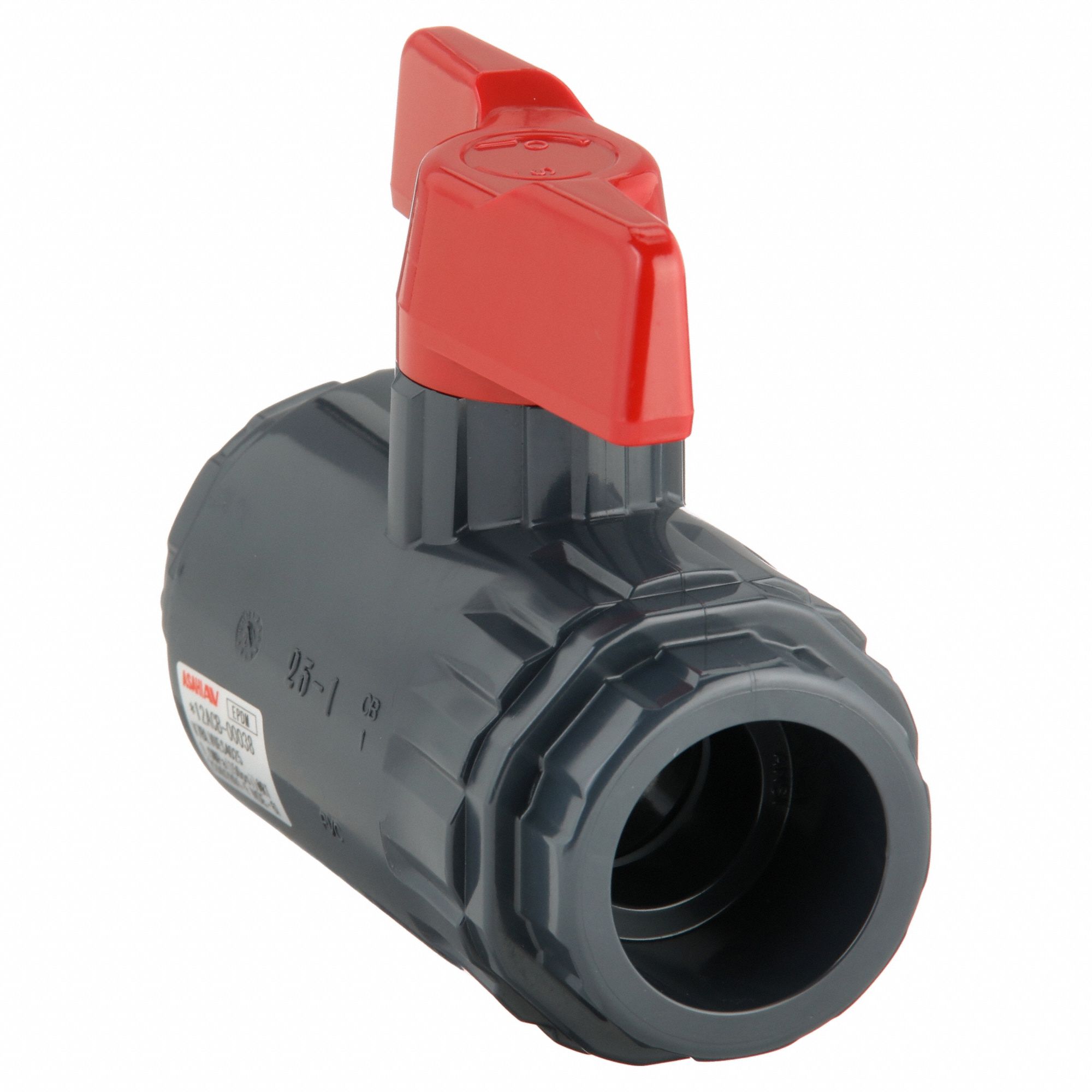 Manual Two-Way Ball Valve: 1 in, PVC, Straight, Socket x Socket, 150 psi Max. Pressure (CWP)