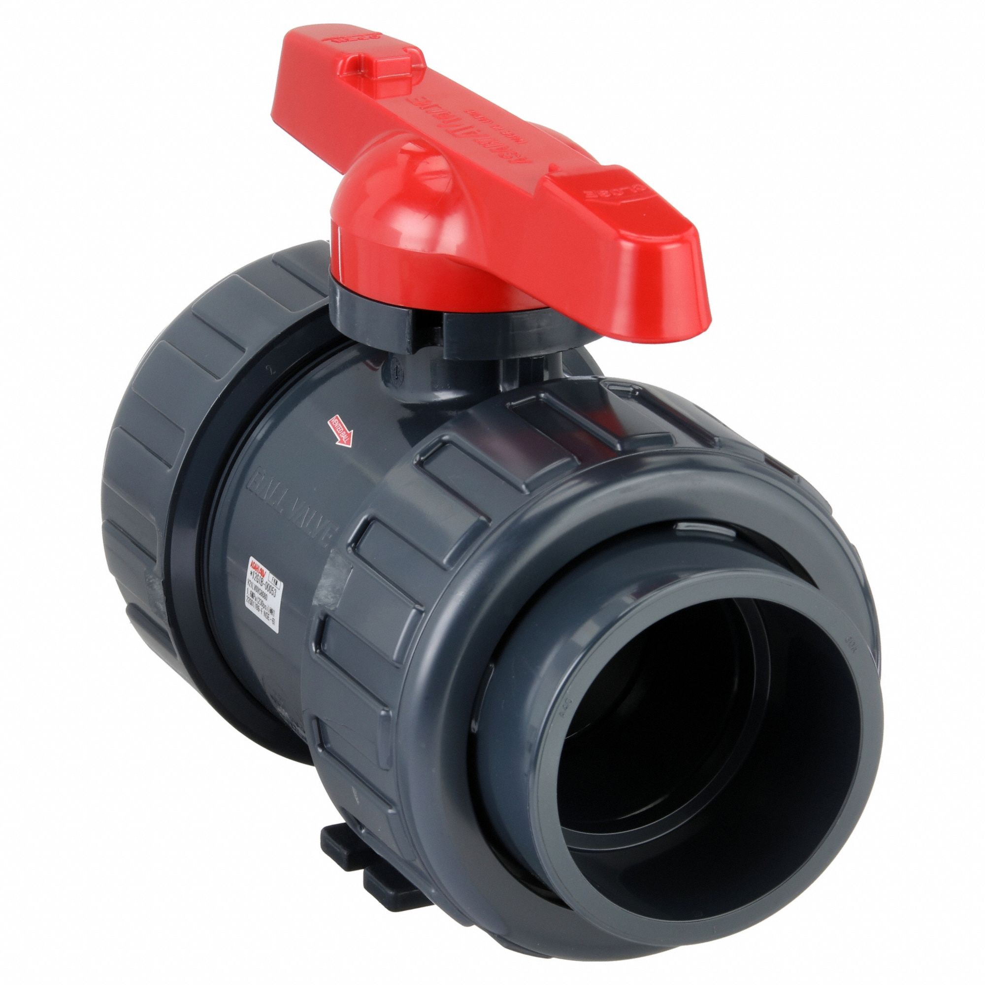 Manual Two-Way Ball Valve: 3 in, PVC, Straight, Socket x Socket, 230 psi Max. Pressure (CWP)