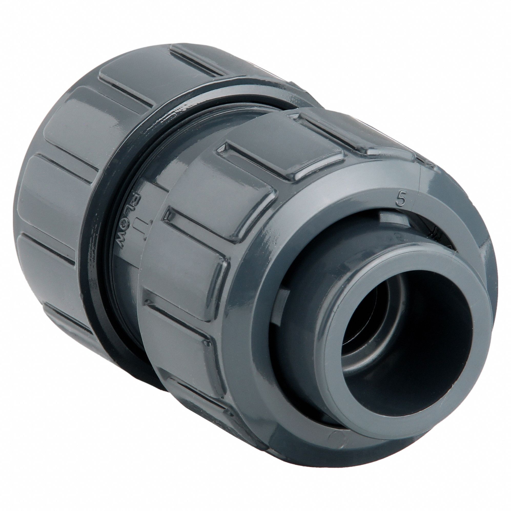 Ball Check Valve: Ball, Inline Valve Body, PVC, 1/2 in Pipe Size, True Union Socket, Std, EPDM