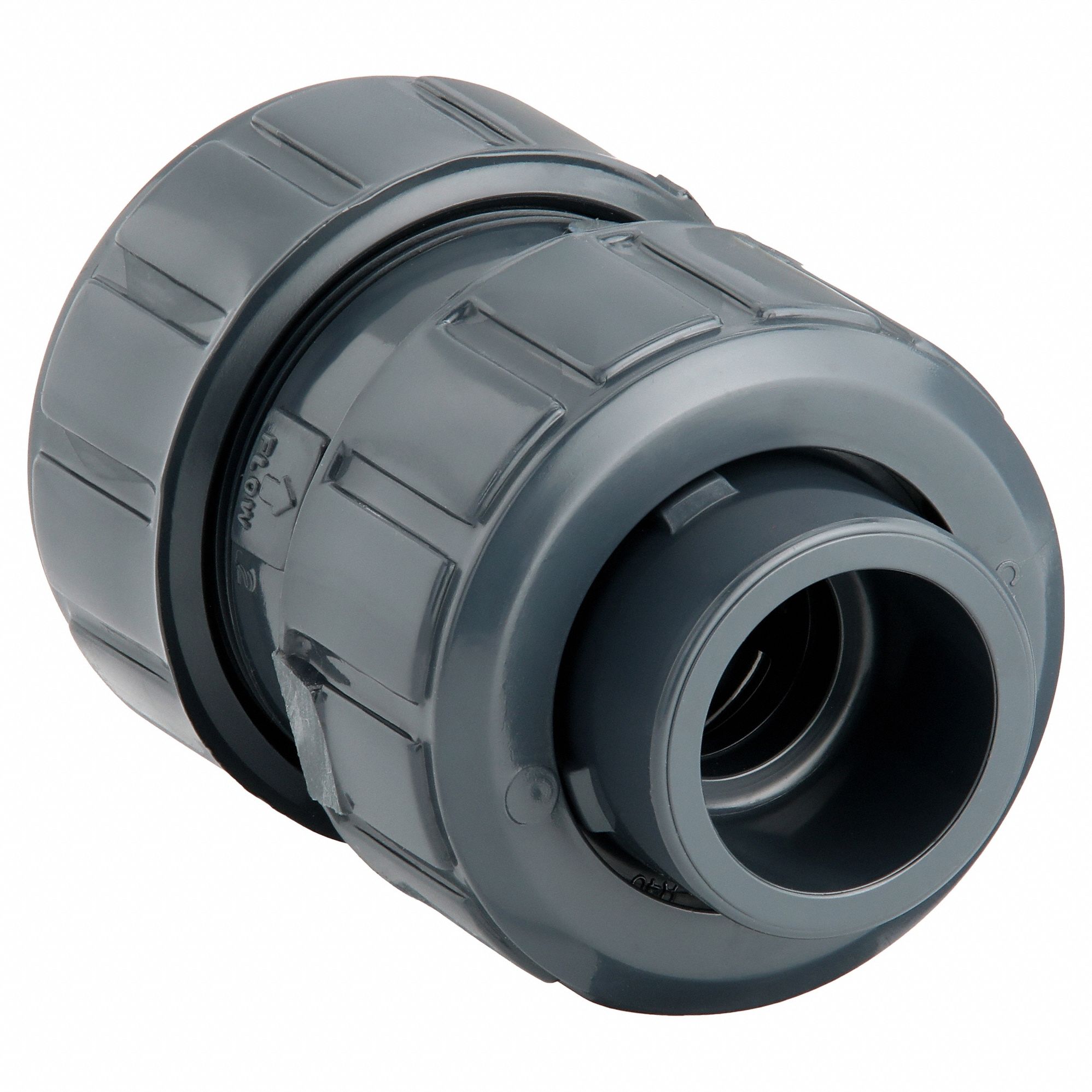 Ball Check Valve: Ball, Inline Valve Body, PVC, 3/4 in Pipe Size, True Union Socket, Std, EPDM