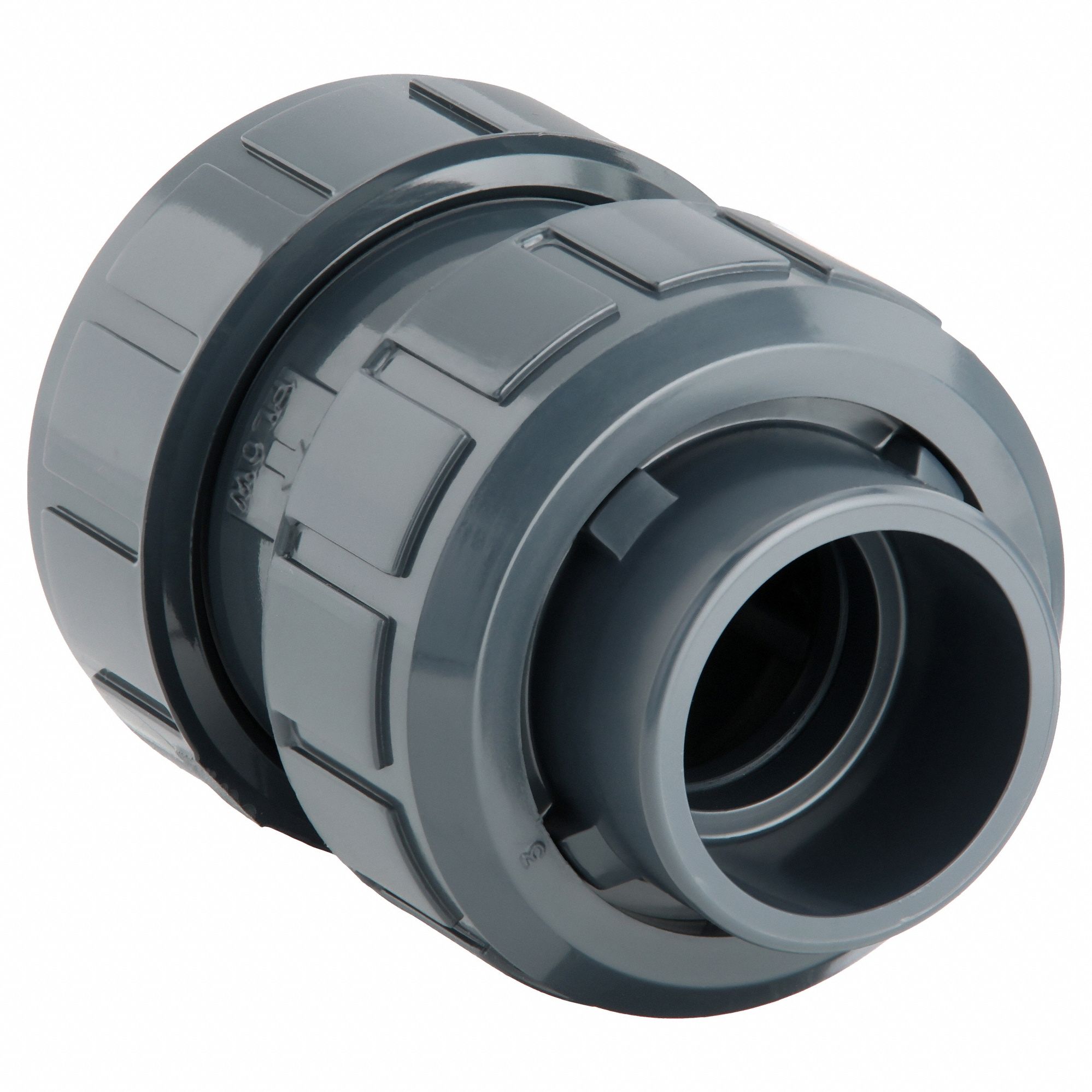 Ball Check Valve: Ball, Inline Valve Body, PVC, 1 1/2 in Pipe Size, True Union Socket, Std