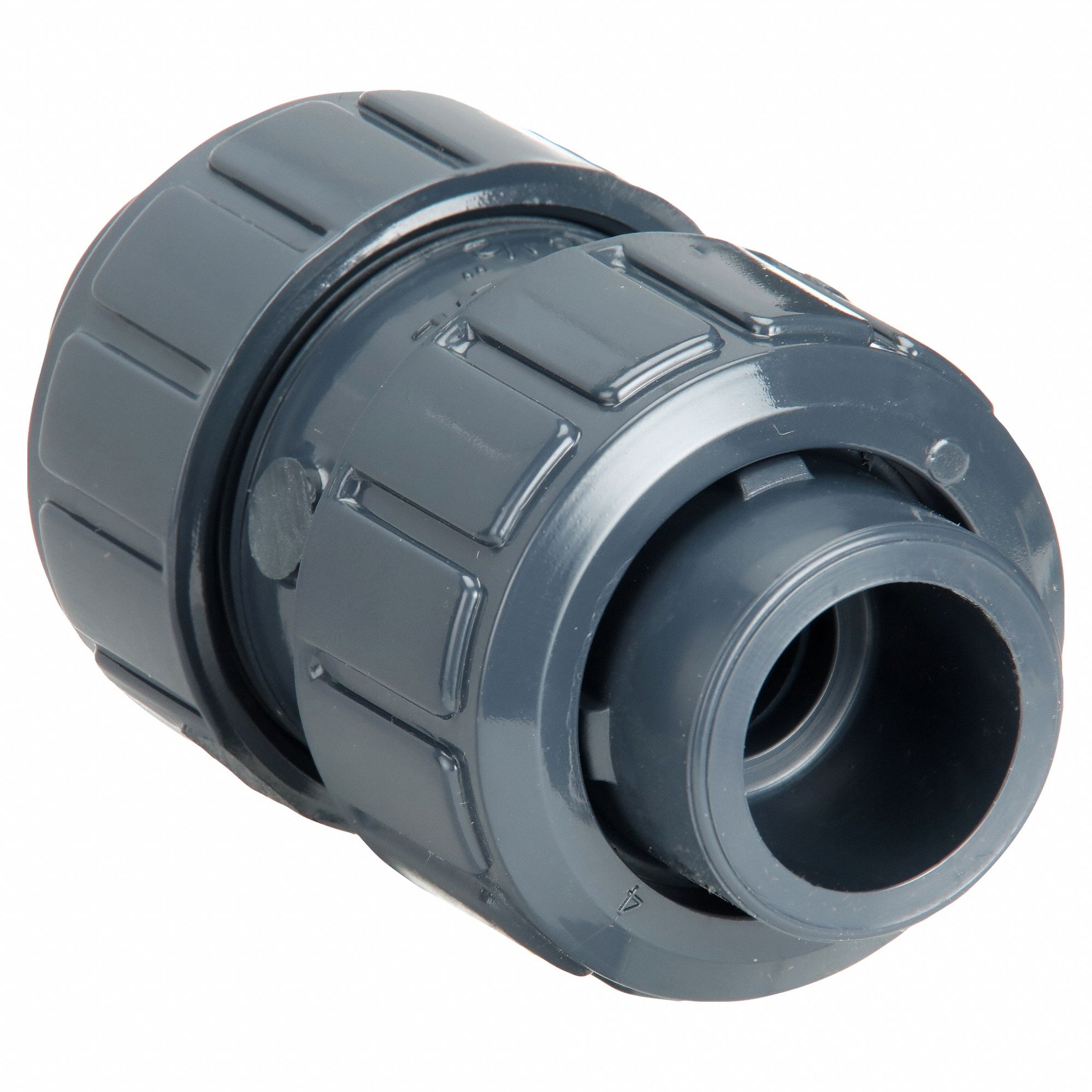Ball Check Valve: Ball, Inline Valve Body, PVC, 1/2 in Pipe Size, True Union Socket, Std, EPDM