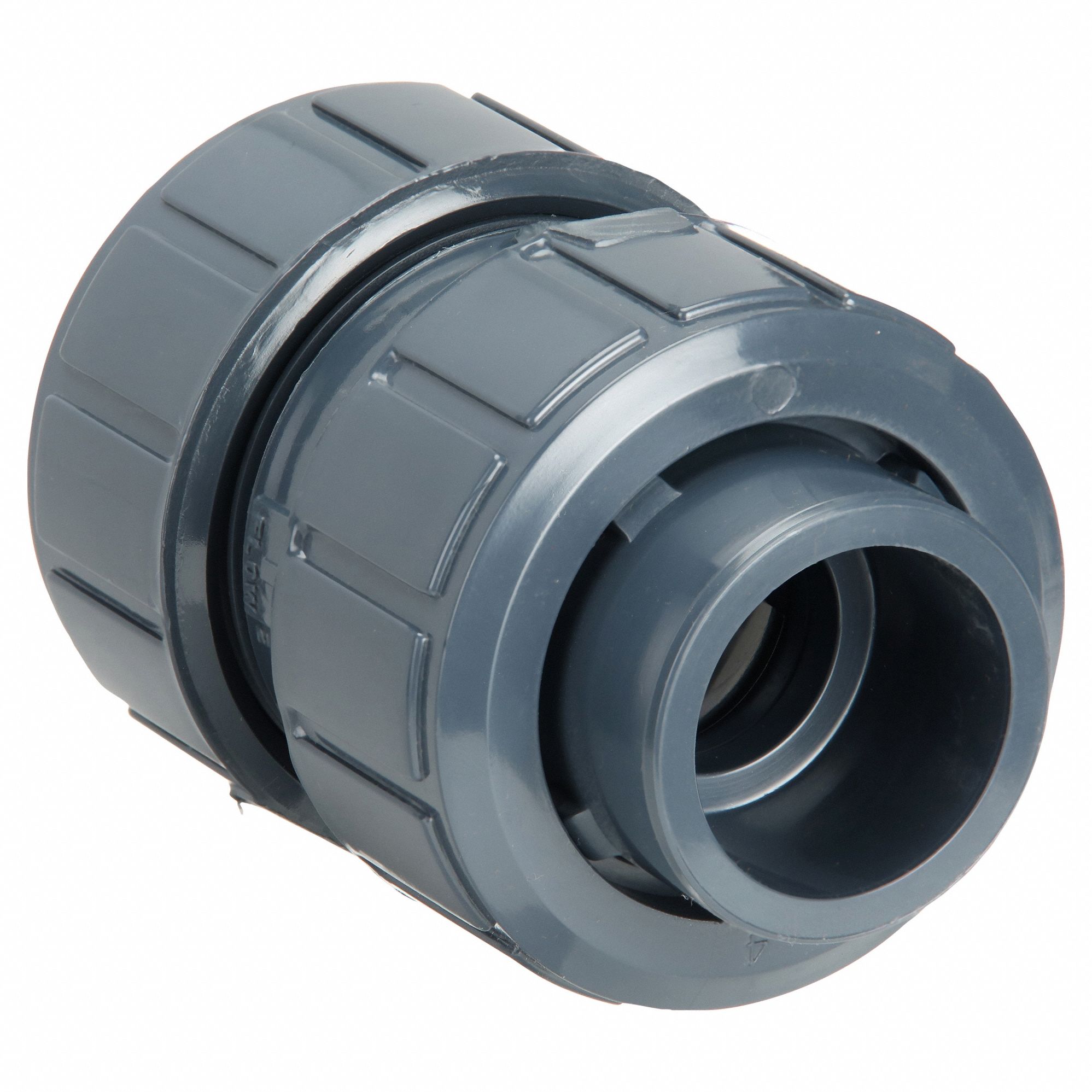 Ball Check Valve: Ball, Inline Valve Body, PVC, 1 1/2 in Pipe Size, True Union Socket, Std