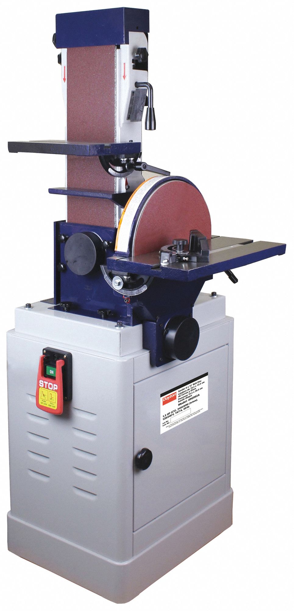 DAYTON Single Phase 1.5 hp Disc Sander 49G992 49G992 Grainger