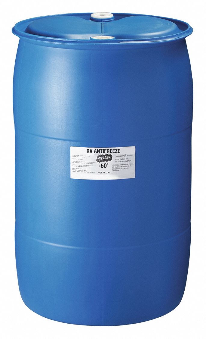 RV/Marine Antifreeze: 55 gal Size, Drum, Blended, Pink, 8.2 pH pH, Not Recommended
