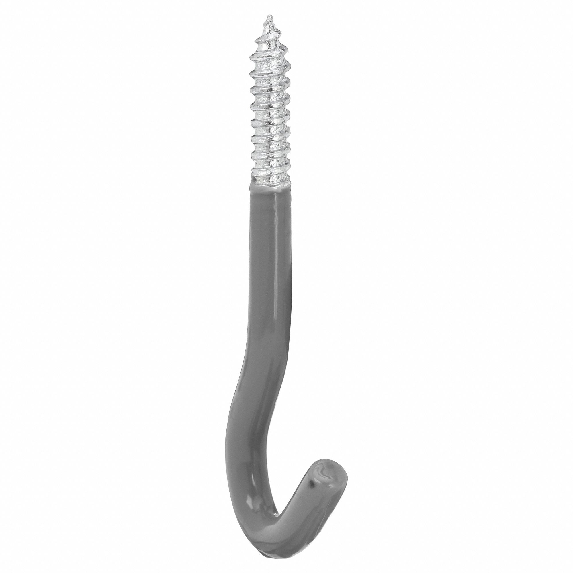 Tool Hook: Screw-In, 15 lb Wt Capacity, 1 Points per Hook, Gray, 3 in Projection
