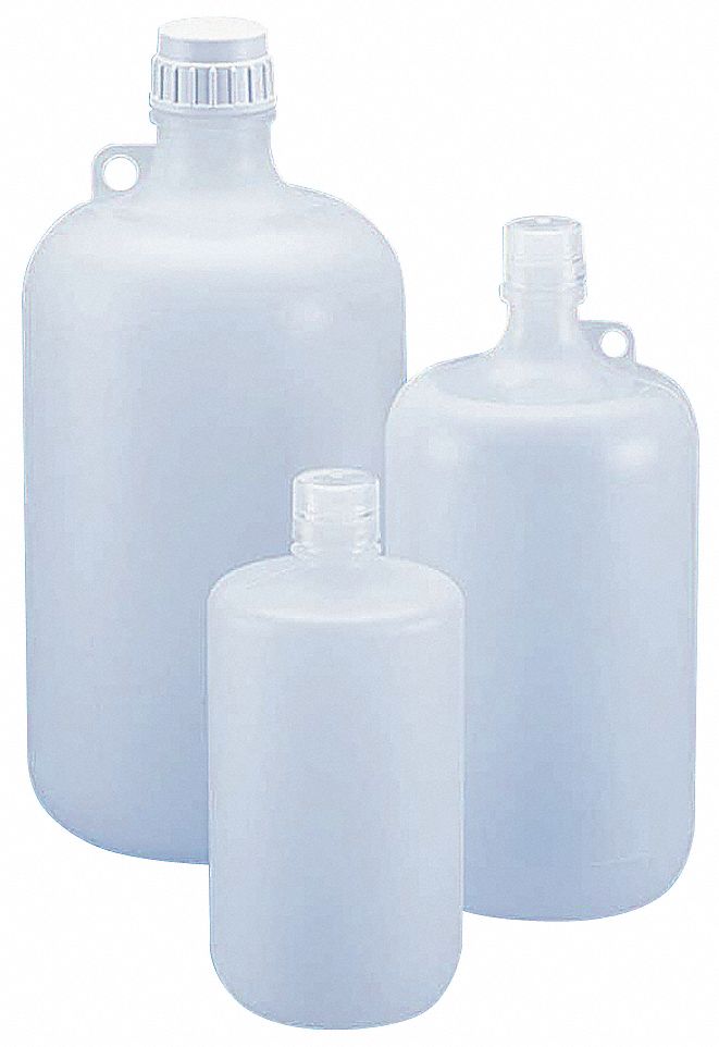LAB SAFETY SUPPLY Polypropylene, Bottle w/o Handle, 1.05 gal 49H026