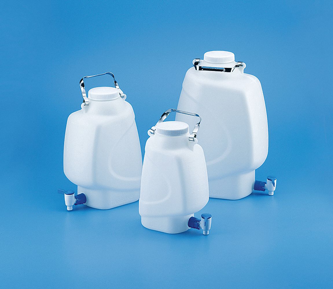 Rectangular Carboy: 19.98 L Capacity - mL, 5.28 gal Capacity - oz, Screw On/Spigot, Polypropylene