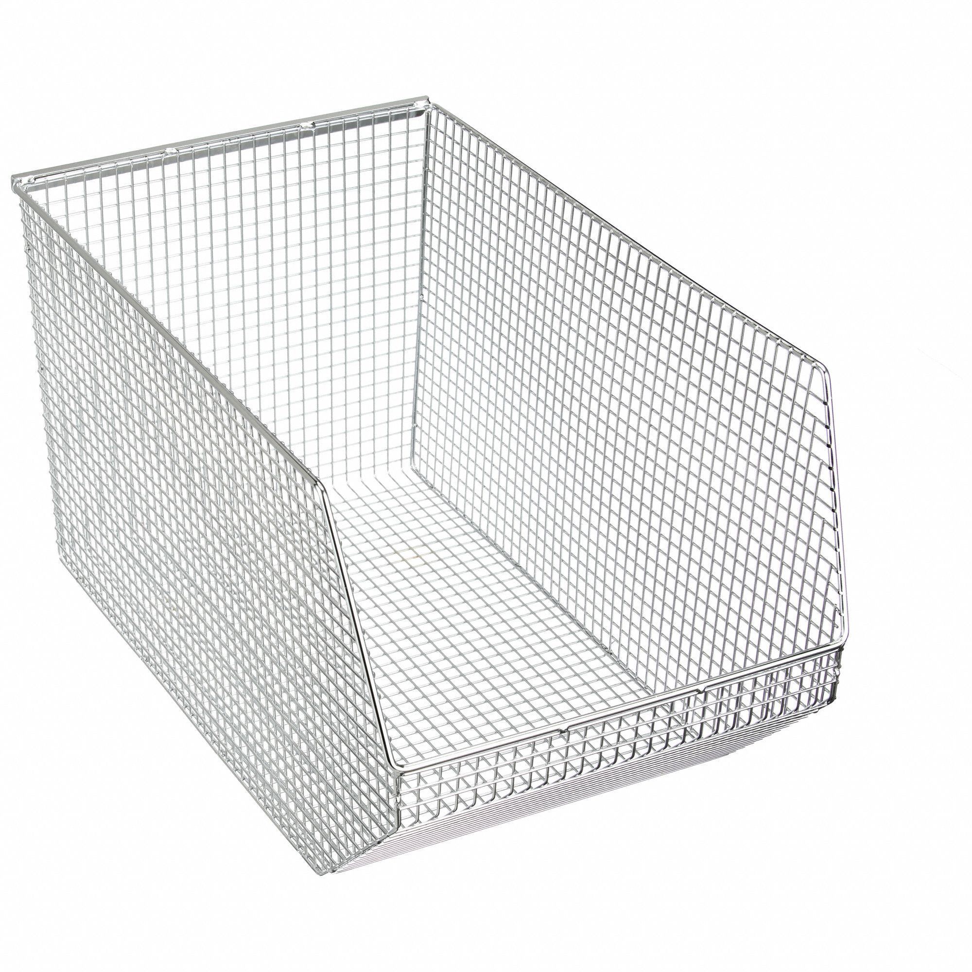 HANG AND STACK BIN, 11 IN X 18½ IN X 10¼ IN, SILVER