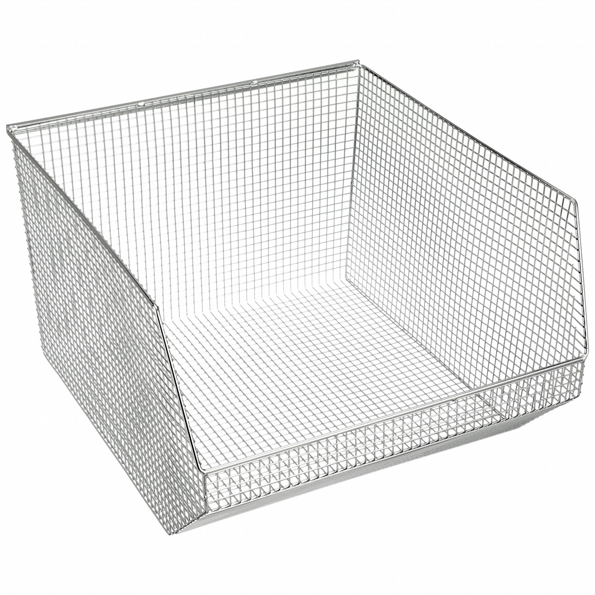 HANG AND STACK BIN, 17 IN X 18½ IN X 11¼ IN, SILVER