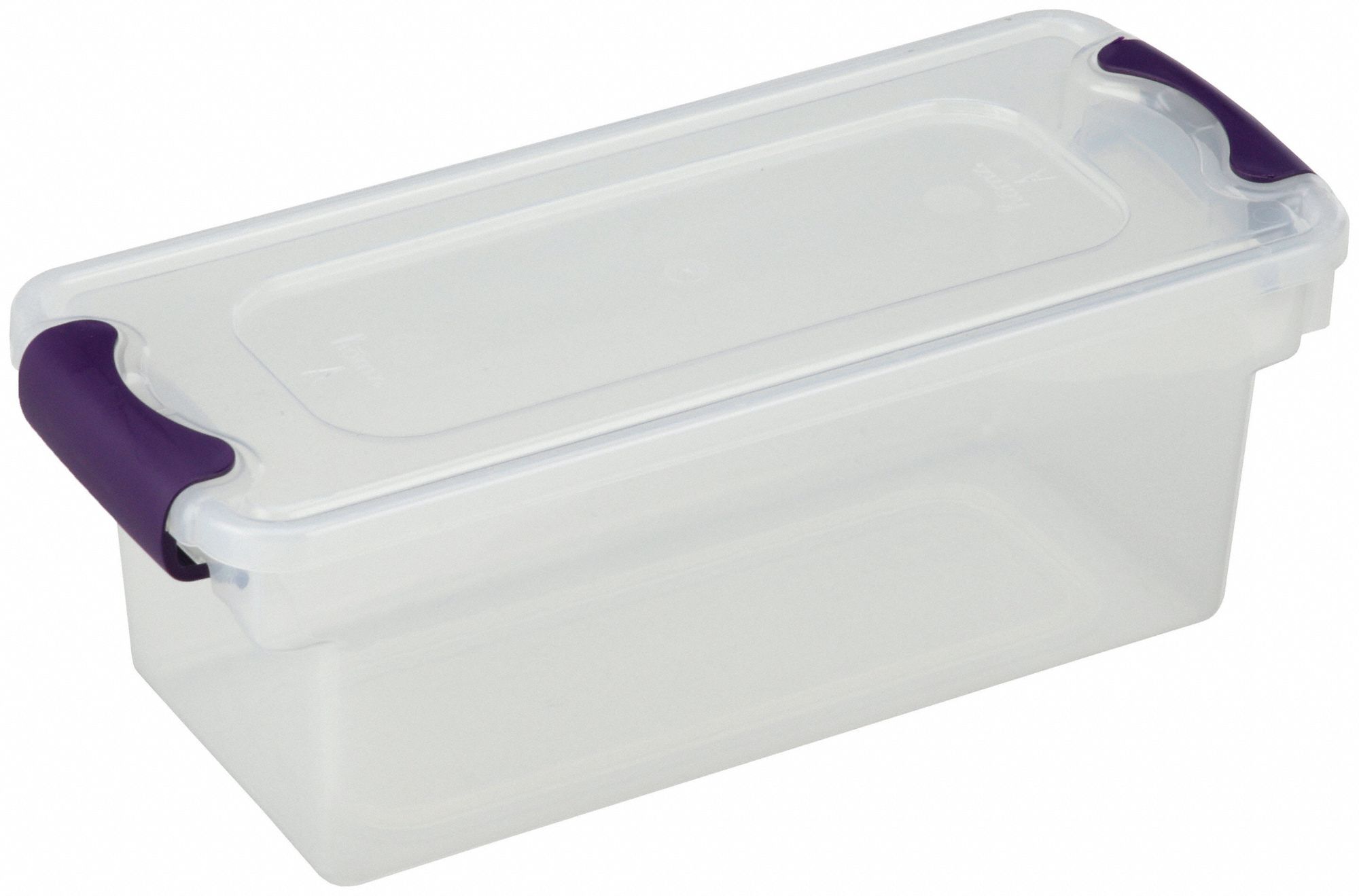 Storage Tote: 1.8 gal, 16 1/4 in x 7 in x 6 1/8 in, Clear Body, Clear Lid, Not NSF Certified
