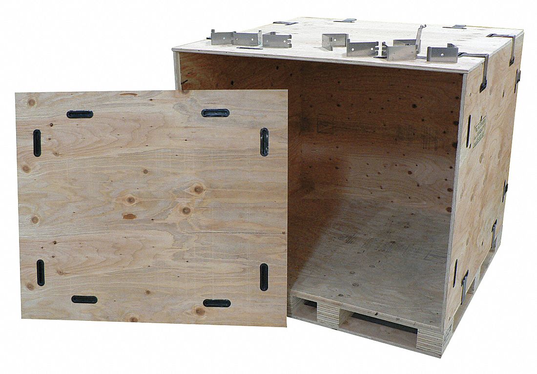 49H324 - Collap. Snap Crate Wood Reusable 16 In D