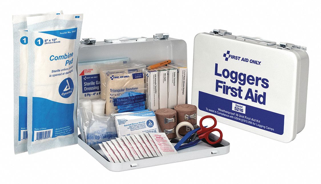 FIRST AID ONLY First Aid Kit, Kit, Metal, Industrial, 25 People Served ...