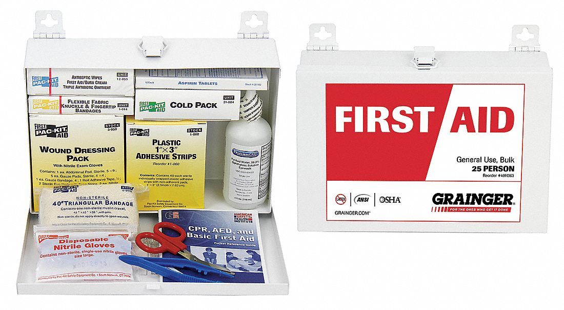 143 Components, Ansi Isea Z308.1-2009, First Aid Kit And Housing 