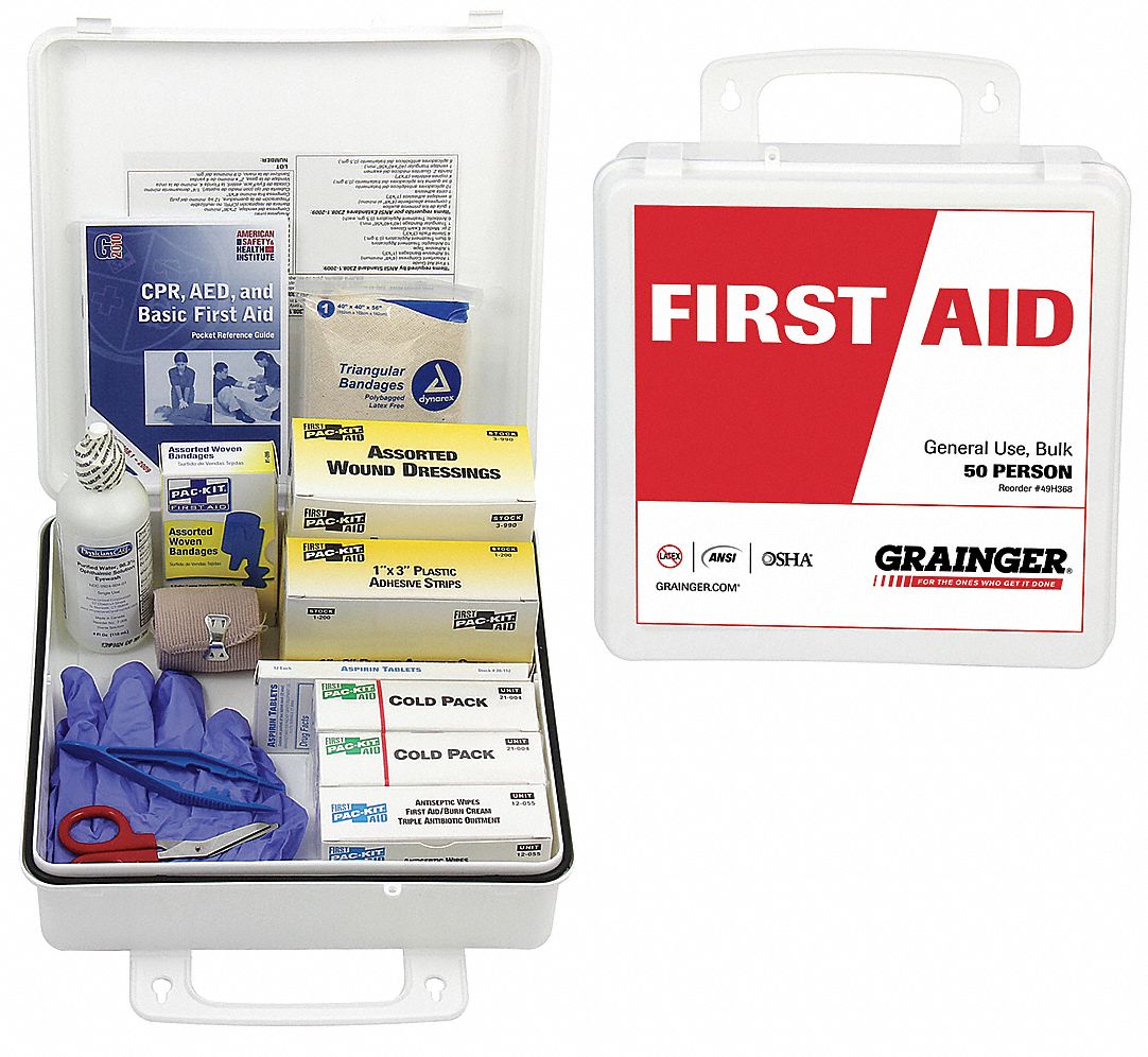 Industrial, 50 People Served, First Aid Kit and Housing - 49H368|54625 ...