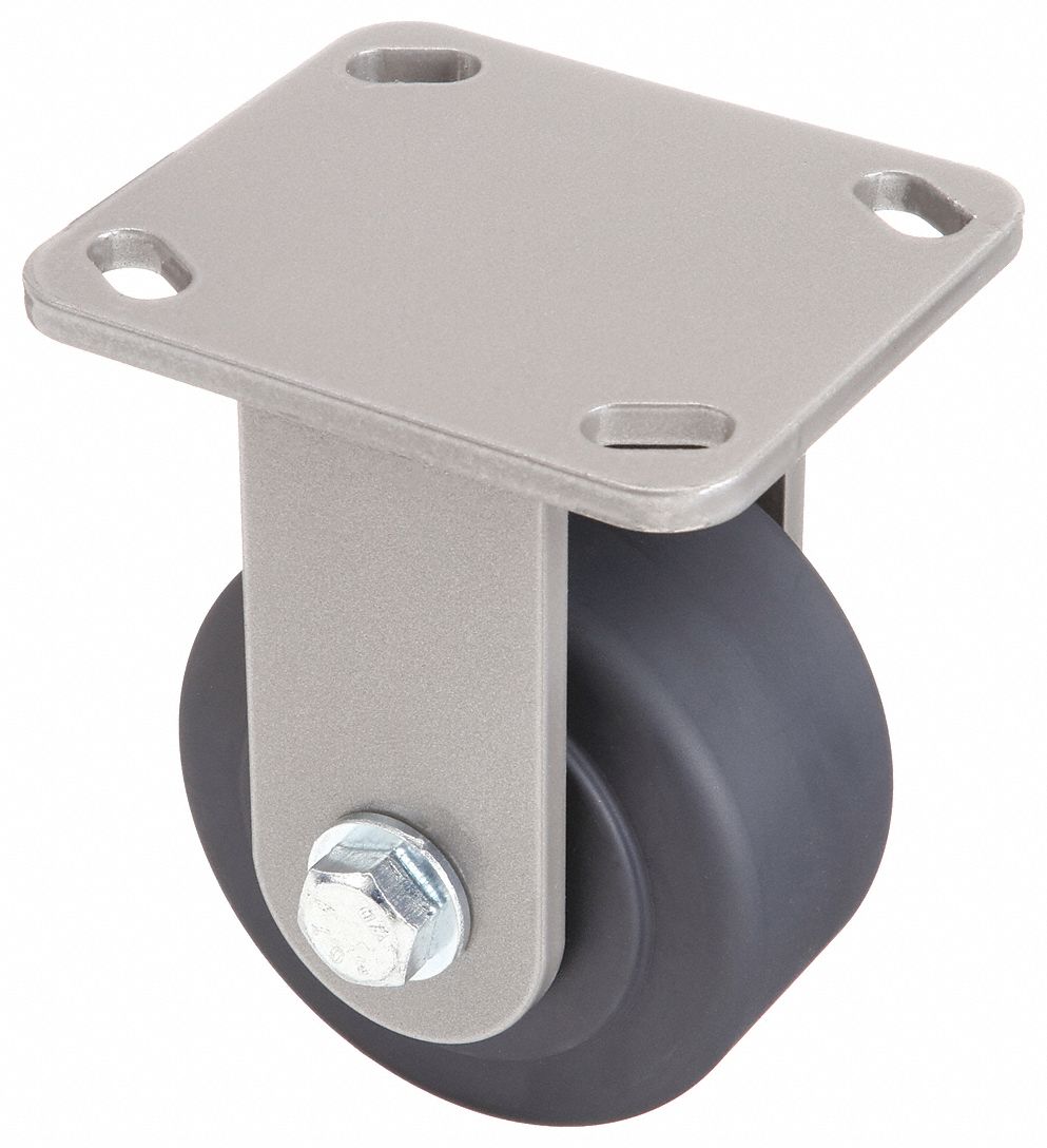 Plate Caster, Rigid, Nylon, 5 5/8"H