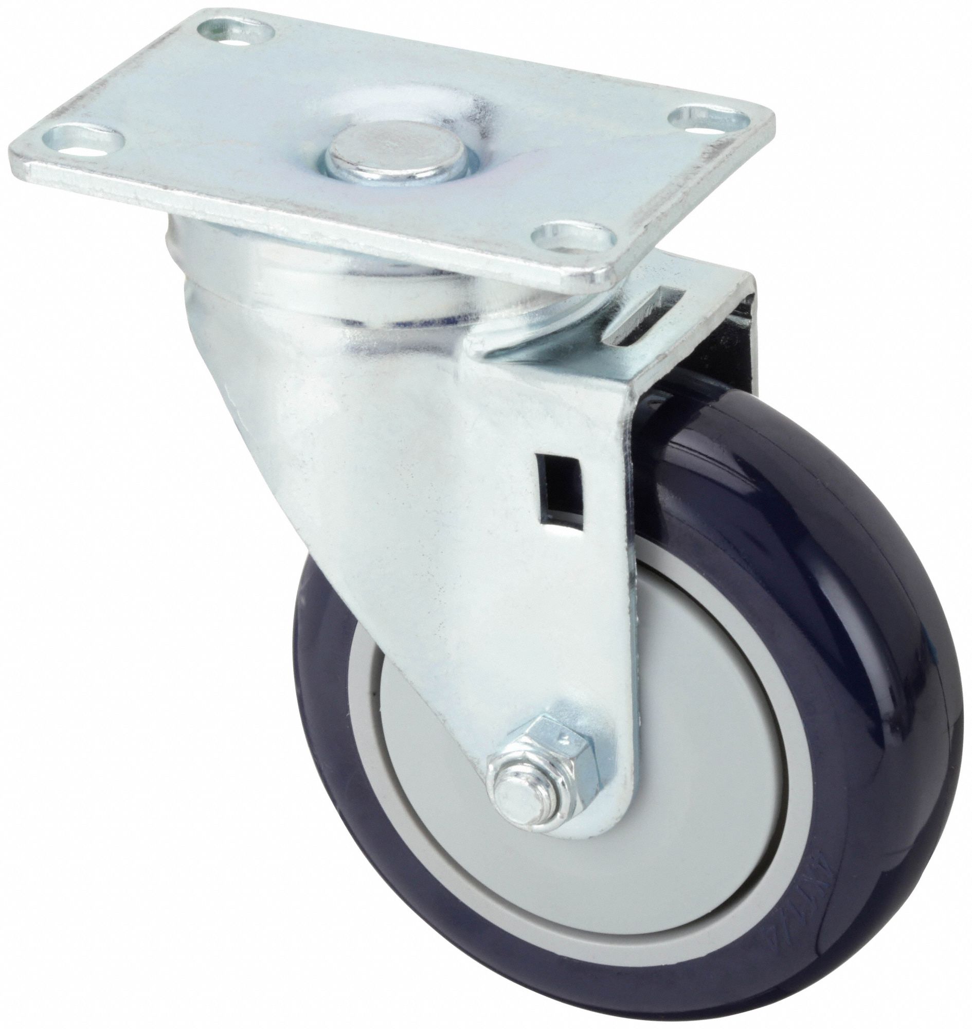 4 in Wheel Dia., 300 lb, Debris-Resistant Standard Plate Caster ...