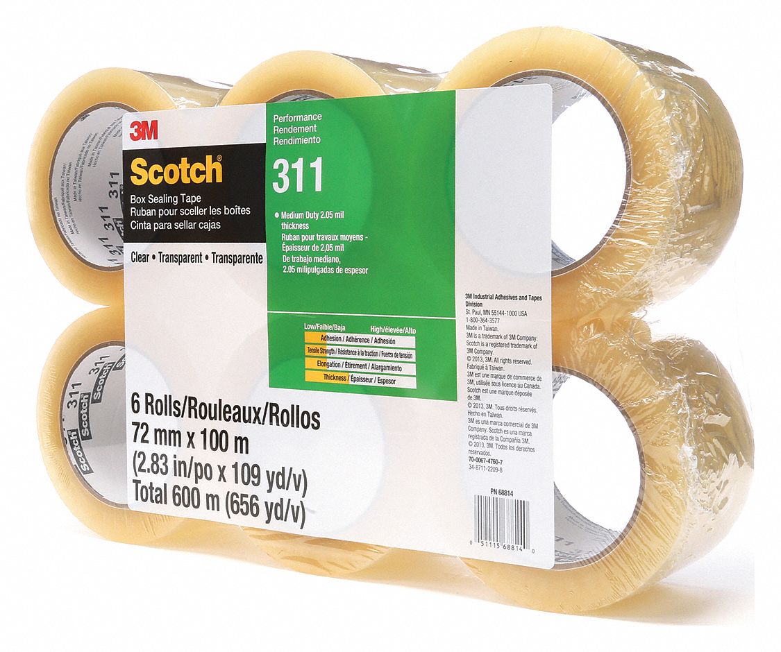 SCOTCH, 2 mil Tape Thick, 22 oz/in Tape Adhesive Strength, Carton ...