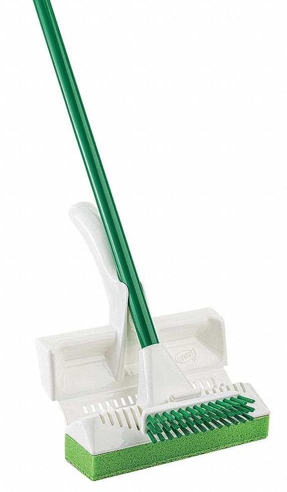 Quick Change Sponge Wet Mop Head and Handle, Green, 50 in Handle Length Grainger