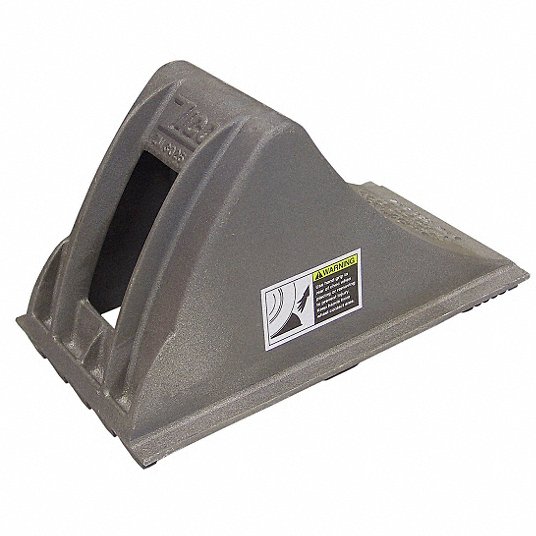 Wheel Chock: 8 in Wd, 8 1/2 in Ht, 14 13/16 in Dp, Aluminum, Smooth