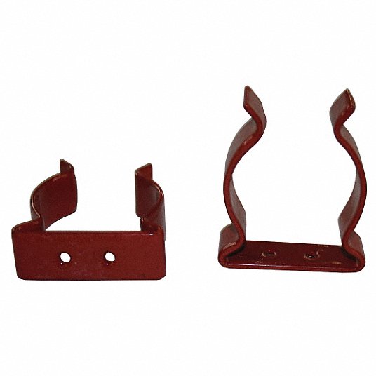 Standard Spring Clip: 13/64 in Peg Hole, 2 1/8 in x 2 1/8 in x 5/8 in, Screw-In, Surface, Red