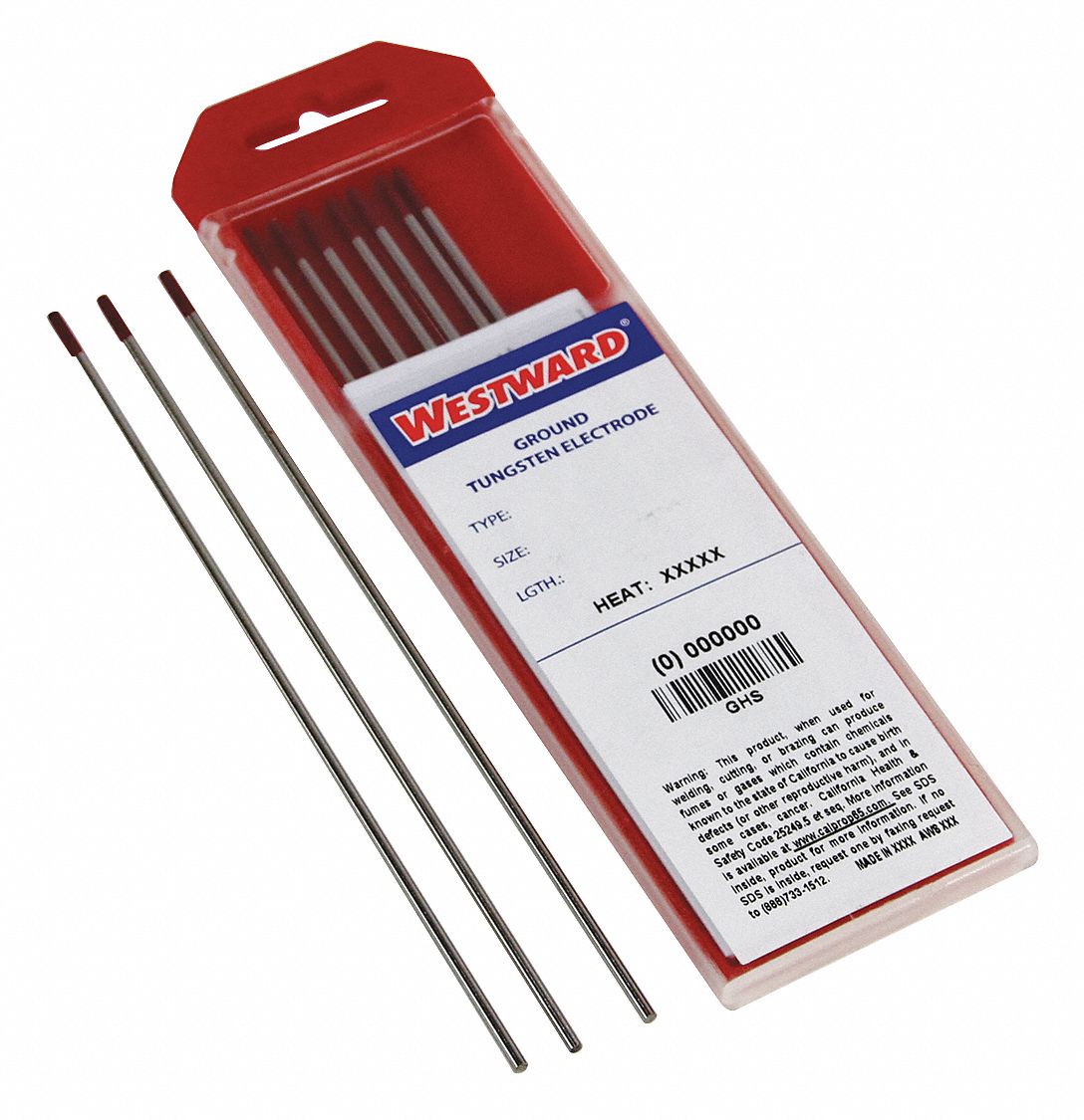 49H752 - Tungsten Electrode Thrtd 1/16x7 In. PK10