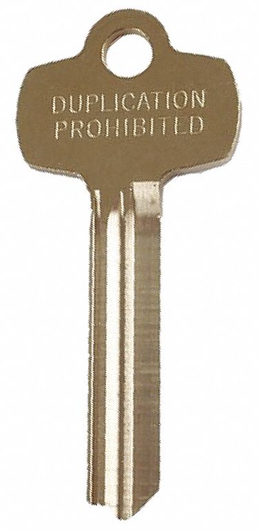 KEY BLANK,STANDARD,H KEYWAY,1/2IN.