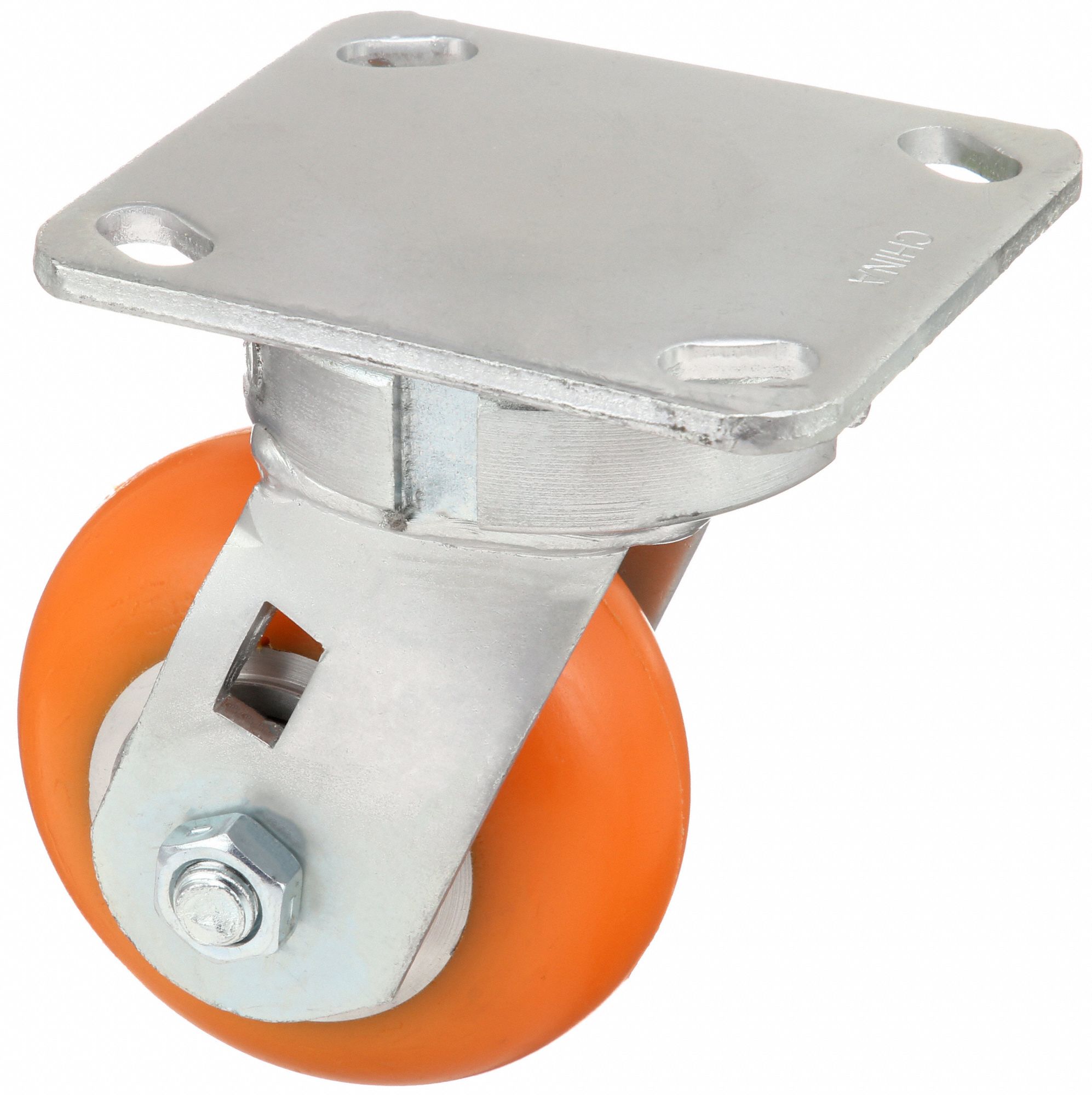 GRAINGER APPROVED Kingpinless Plate Caster, Swivel, Polyurethane, 750