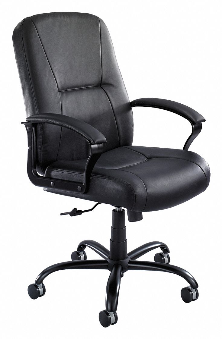 49H949 - Big/Tall Chair Leather Blk 19-22 Seat Ht