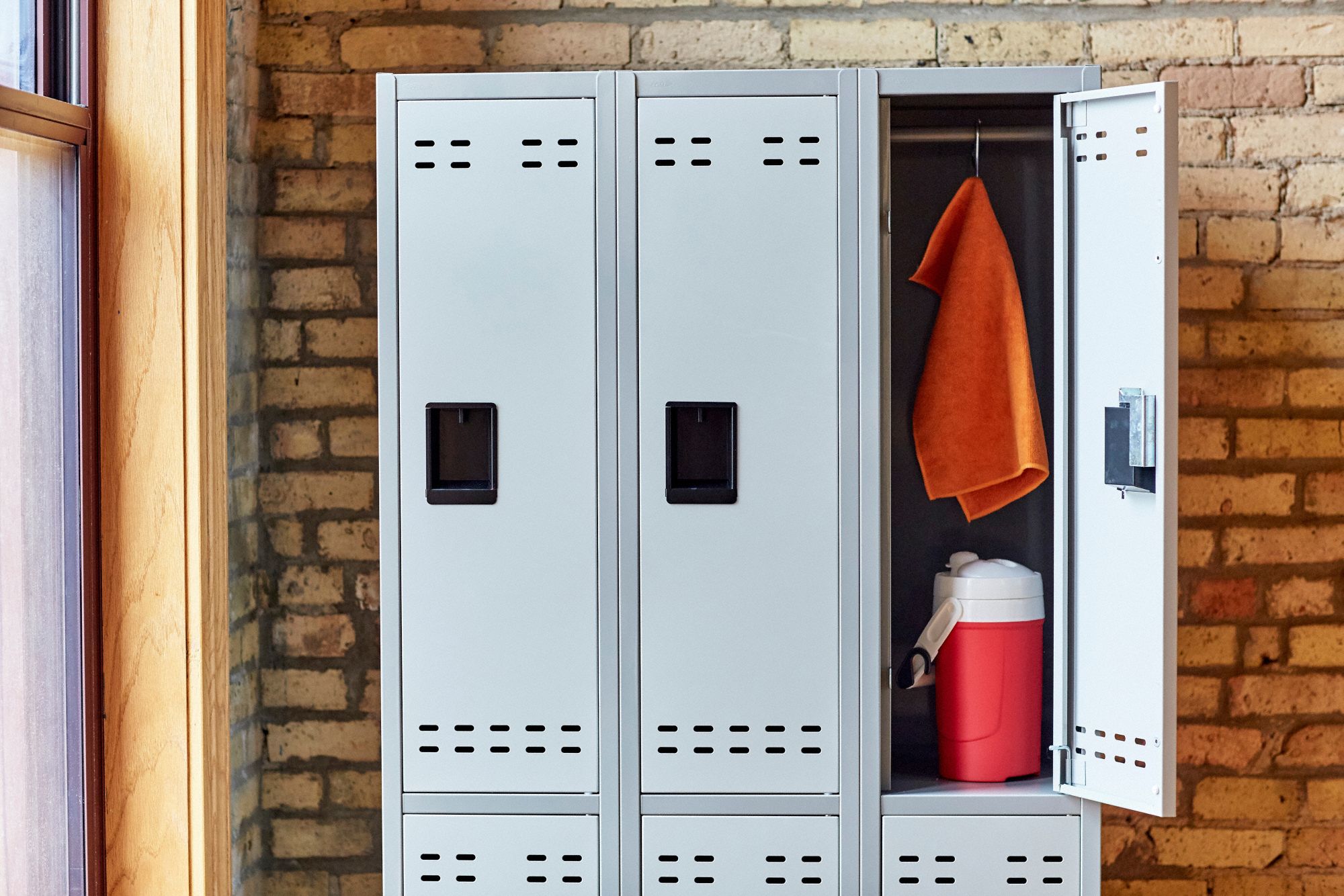 SAFCO Gray Wardrobe Locker, (2) Tier, (3) Wide Openings 6, 36 in W X