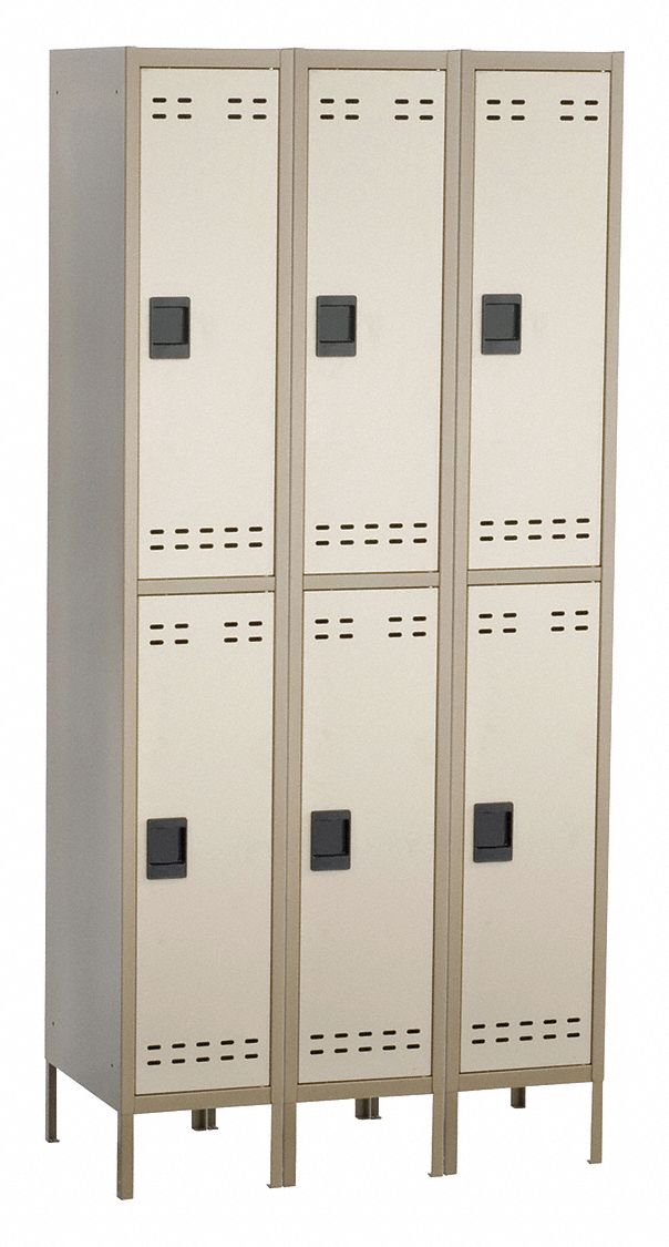 SAFCO Wardrobe Locker, Lvrd, 3 Wide, 2 Tier, Tan 49J0285526TN Grainger