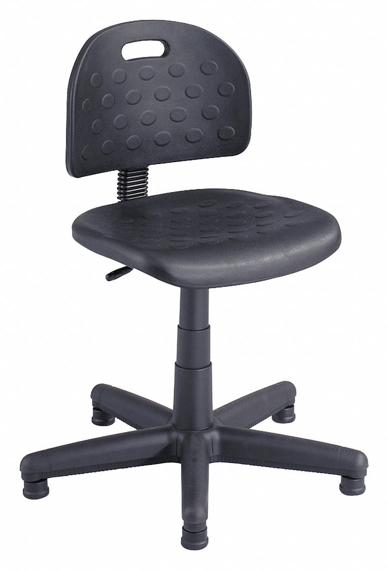 Task Chair, Task Chair, Black, Plastic, 17 in to 22 in Nominal Seat ...
