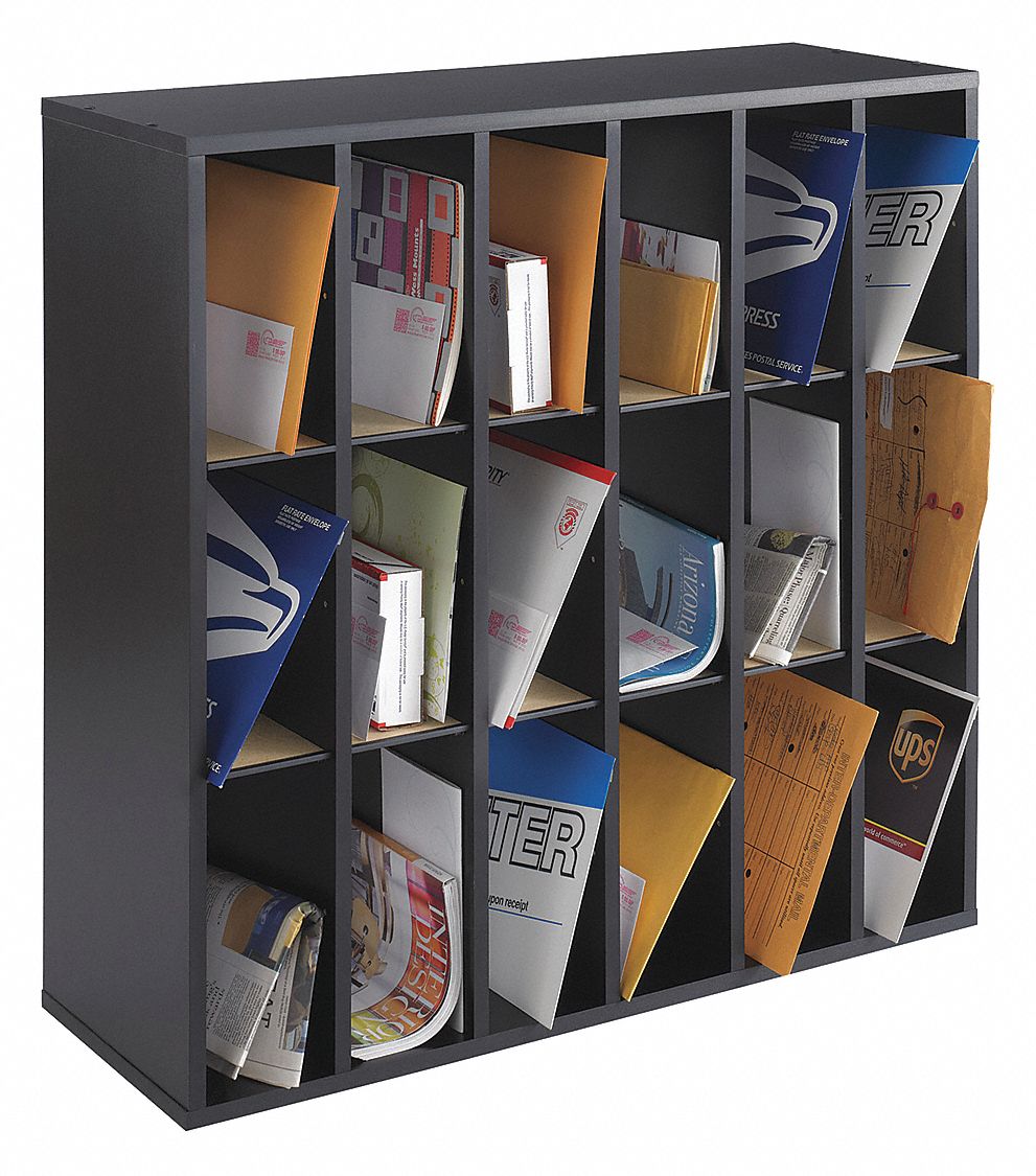 Mailroom Work Table, Black, Furniture Grade Particleboard, 32 3/4 in Height, 33 3/4 in Width